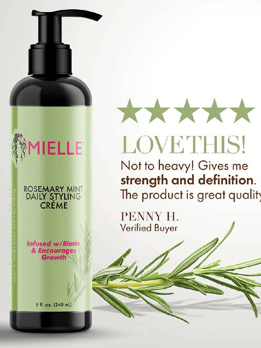 Mielle Organics Rosemary Mint Multi-Vitamin Daily Styling Creme | Crème Coiffante Nourrissante Stimulante