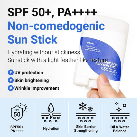 ISNTREE Hyaluronic Acid Airy Sun Stick | Ecran Solaire SPF50+ PA++++ Léger