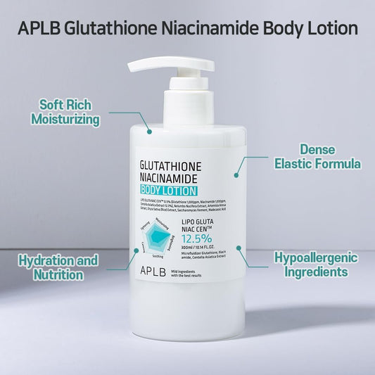 APLB Glutathione Niacinamide Body Lotion | Lait Corps Hydratant Intense Eclaircissant Illuminant | Best Seller