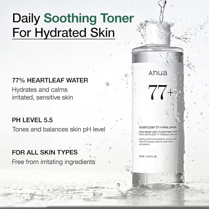 ANUA Heartleaf 77% Soothing Toner | Toner Apaisant Hydratant Purifiant