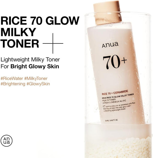 Anua Rice 70 Glow Milky Toner | Toner Lacte Illuminateur Hydratant