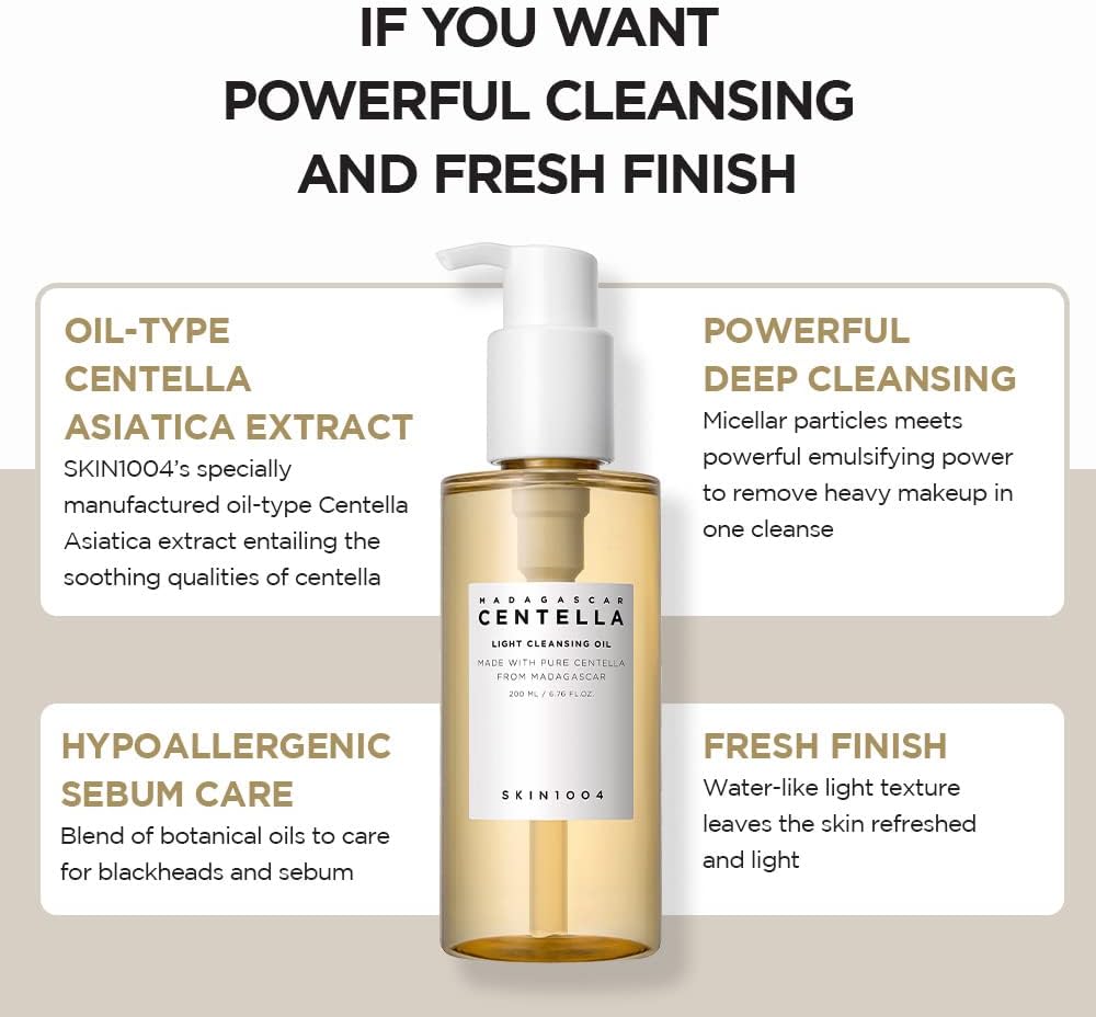 SKIN 1004 Madagascar Centella Light Cleansing Oil | Huile Légère Nettoyante & Démaquillante