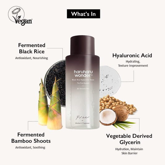 Haruharu WONDER Black Rice Hyaluronic Toner Fragrance Free Mini | Toner Hydratant & Revitalisant