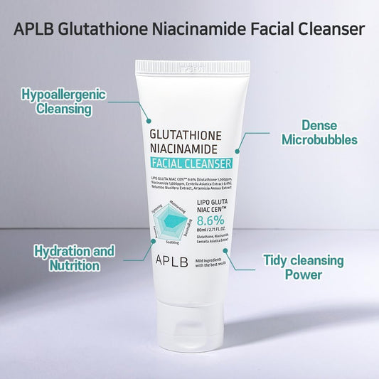 APLB Glutathione Niacinamide Facial Cleanser | Nettoyant Visage Eclaircissant Glutathion & Hydratant SéboRegulateur