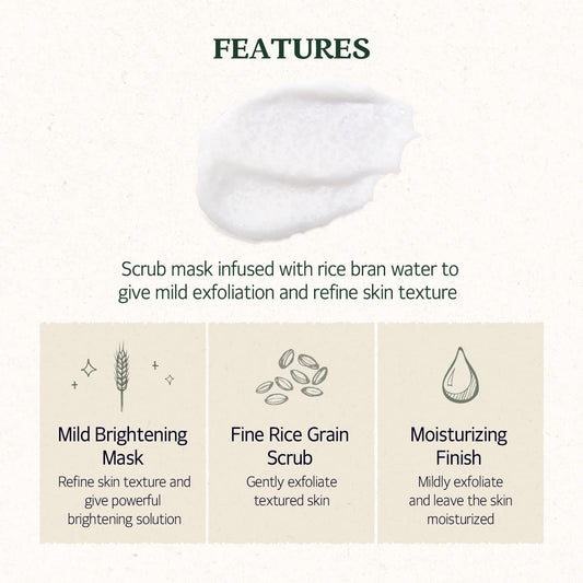 SKINFOOD Rice Mask Wash Off | Masque Exfoliant & Illuminant