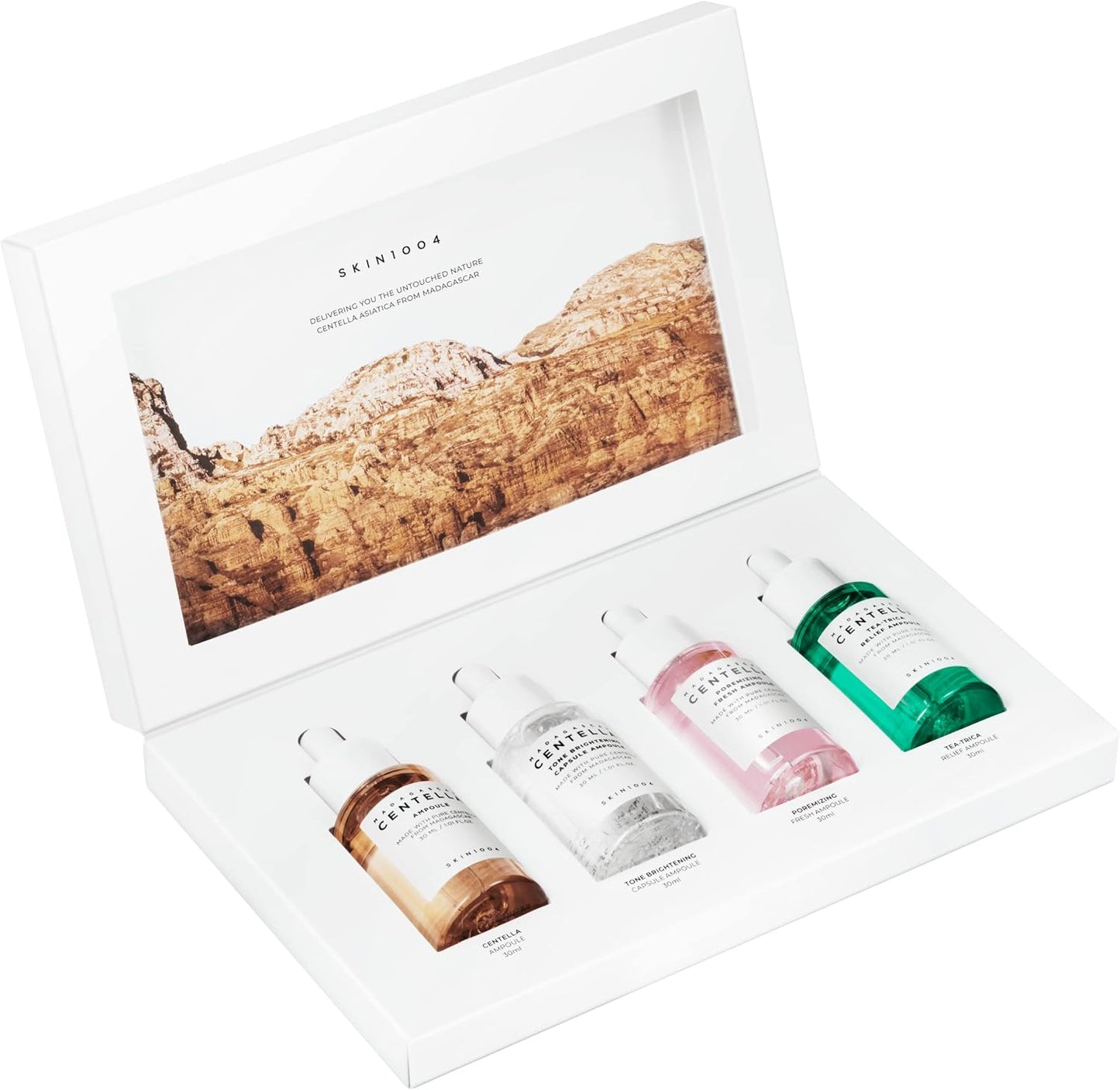 SKINN 1004 Madagascar Centella Ampoule Kit | Coffret Soin Ciblés Réparation, Hydratation, Purification, Protection