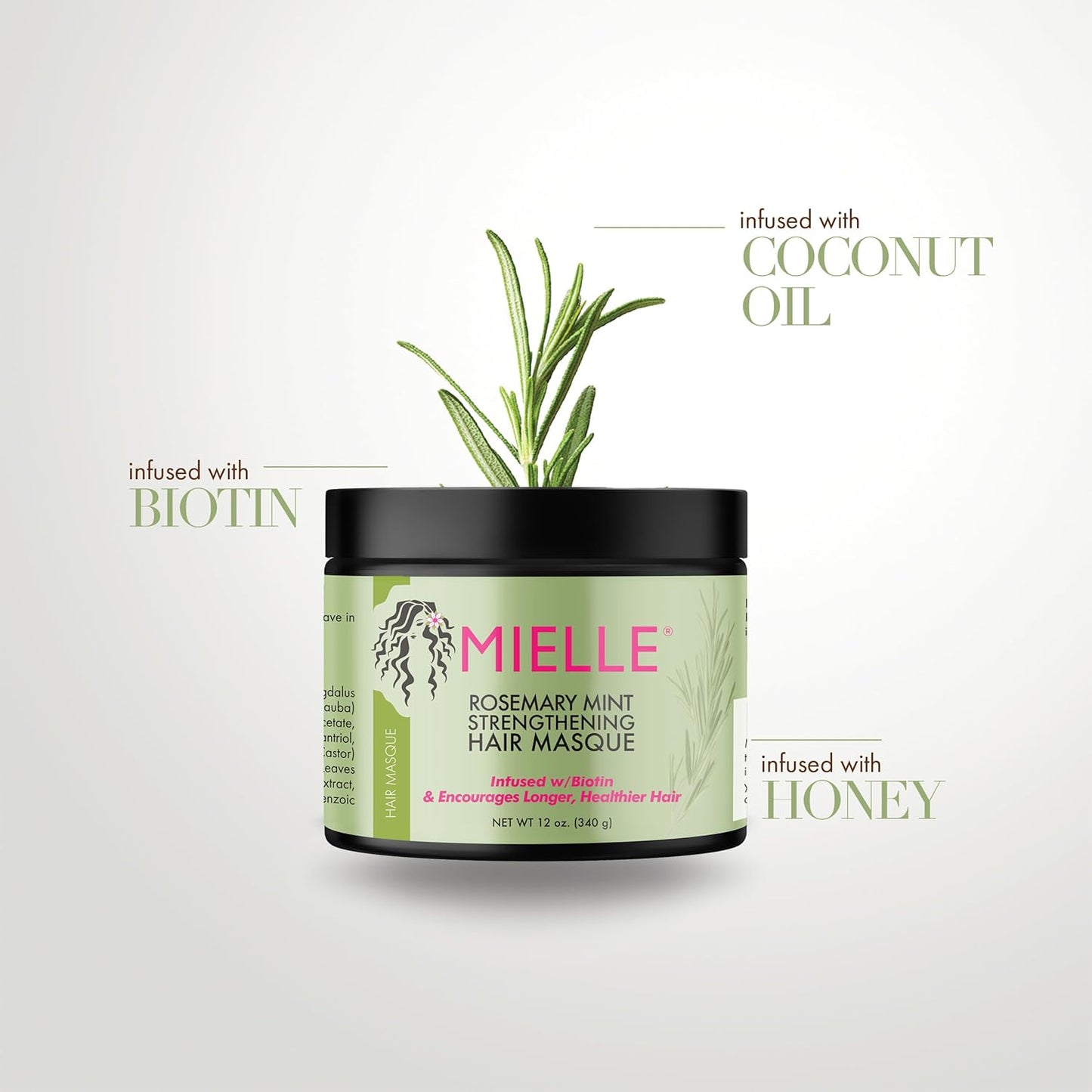 Mielle Organics Rosemary Mint Strengthening Hair Masque | Masque Capillaire Nourrissant & Fortifiant