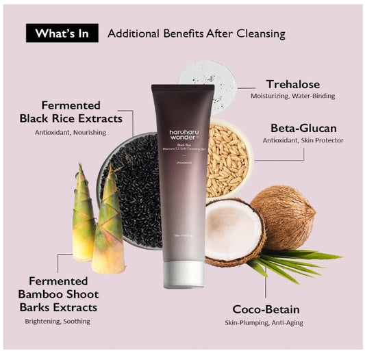 Haruharu WONDER Black Rice Moisture 5,5 Soft Cleansing Gel | Gel Nettoyant Hydratant Adoucissant