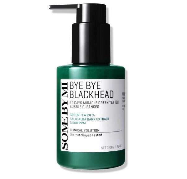 SOME BY MI Bye Bye Blackhead 30 Days Miracle Green Tea Tox Bubble Cleanser | Nettoyant Exfoliant Anti Points Noirs