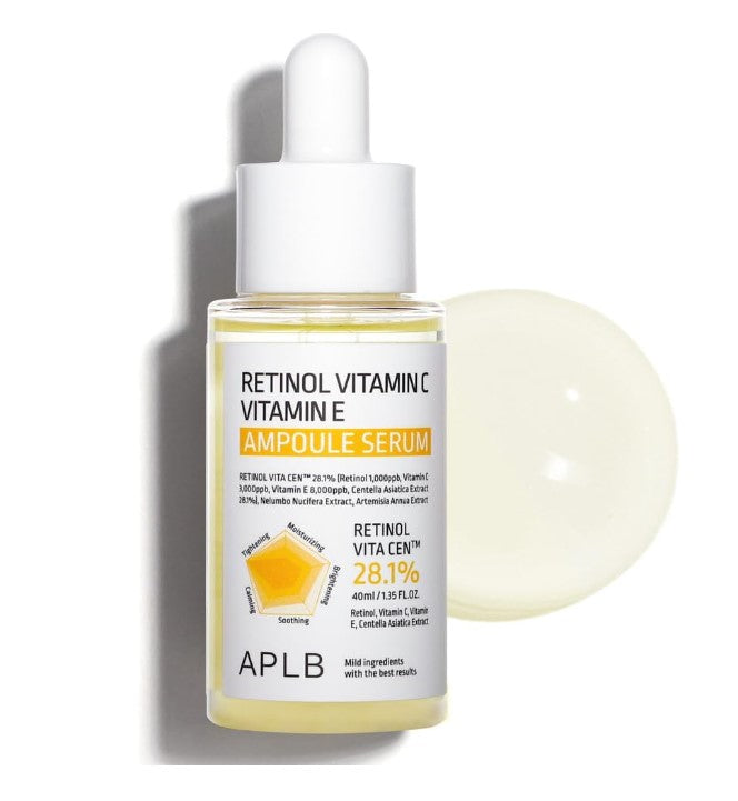 APLB Retinol Vitamin C Vitamin E Ampoule Serum | Sérum Antioxydant & Raffermissant