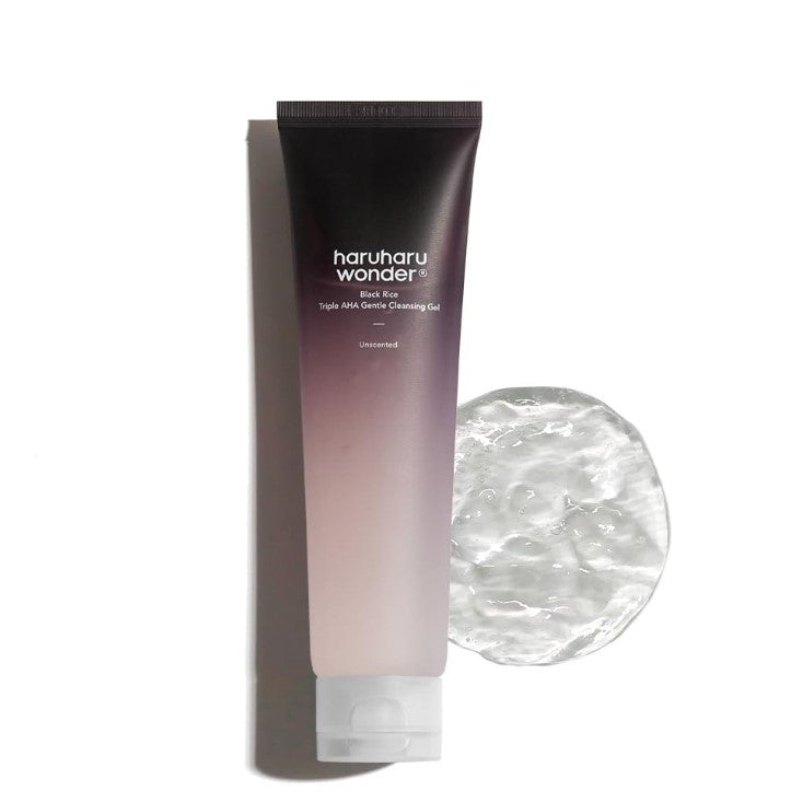 Haruharu WONDER Black Rice Triple AHA Gentle Cleansing Gel | Gel Nettoyant Eclaircissant au Riz Noir & AHA
