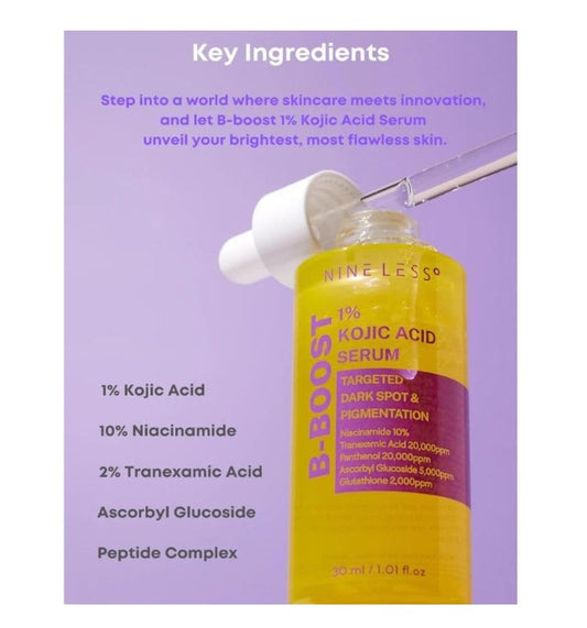 NINELESS B-Boost 1% Kojic Acid Serum | Sérum Illuminant Anti-Taches Teint Uniforme
