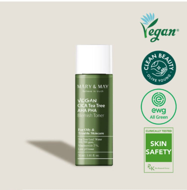 Mary&May Vegan Cica Teatree AHA PHA Blemish Toner Mini