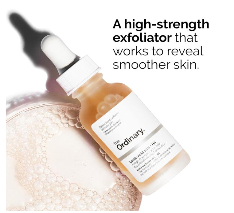 The Ordinary Lactic Acid 10% + HA Peeling | Sérum Exfoliant Lissant Illuminant