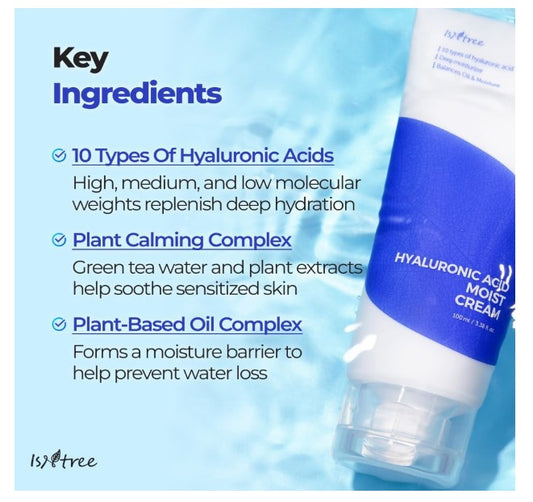 Isntree Hyaluronic Acid Moist Cream | Crème Riche Hydratante & Apaisante