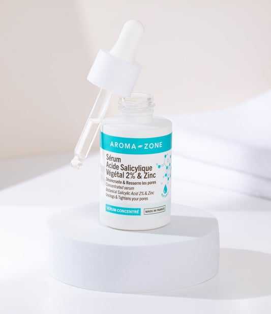 AROMAZONE Sérum concentré Acide Salicylique 2% & Zinc | Purifiant Exfoliant Anti-Imperfections