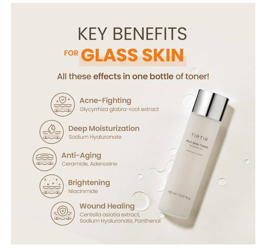 TIRTIR Milk Skin Toner | Toner Lacté Hydratant Apaisant Peau Seche & Sensible