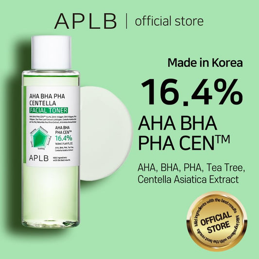 APLB AHA BHA PHA Centella Facial Toner | Toner Exfoliant Lissant & Apaisant