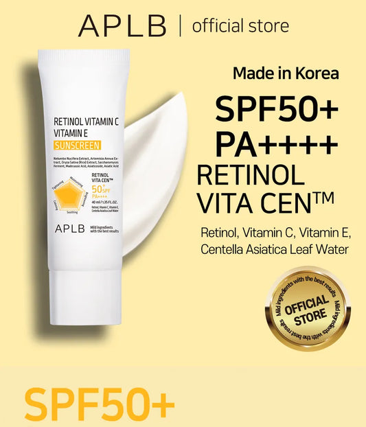 APLB Retinol Vitamin C Vitamin E Sunscreen | Crème Solaire Haute Protection UV SPF50+ PA++++