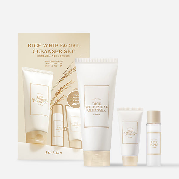 I'M FROM Rice Whip Facial Cleanser Set | Kit Nettoyants Visage Impuretés Sébum Illuminant