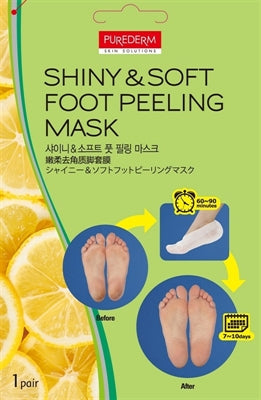 PUREDERM Shiny & Soft Foot Peeling Mask | Masque Exfoliant Pieds