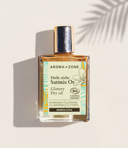 AROMAZONE Huile sèche Satinée Or | Huile Beauté Adoucissante Effet Satin