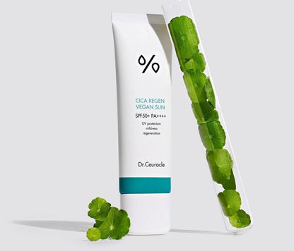 Dr. Ceuracle  Cica Regen Vegan Sun | Crème Solaire Vegan SPF50+ PA++++ Hydratation Optimale