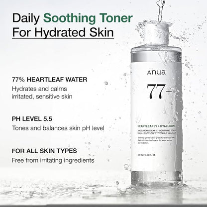 ANUA Heartleaf 77% Soothing Toner | Toner Apaisant Hydratant Purifiant