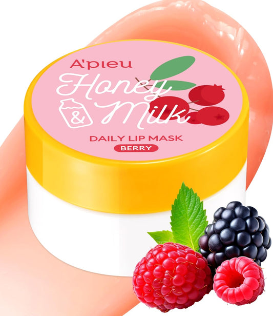 A'PIEU Honey & Milk Daily Lip Mask Berry | Masque Lèvres Adoucissant Assouplissant