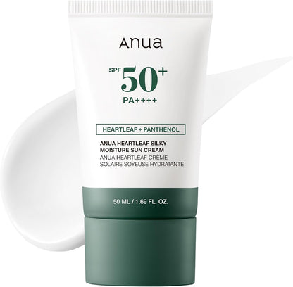 ANUA Heartleaf Silky Moisture Sun Cream | Crème Solaire Hydratante SPF50+ PA++++