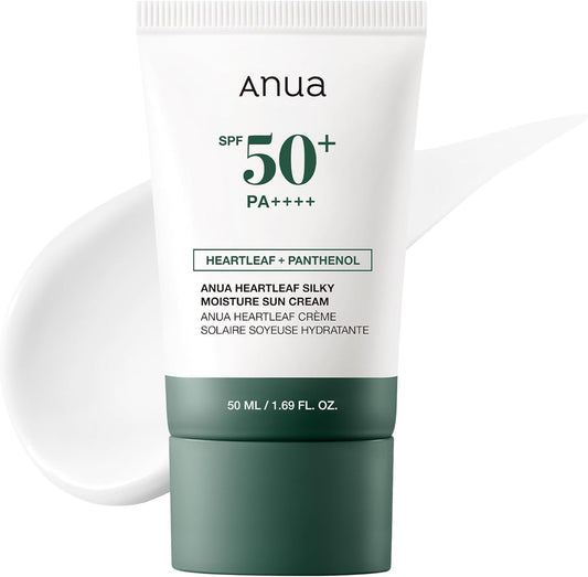 ANUA Heartleaf Silky Moisture Sun Cream | Crème Solaire Hydratante SPF50+ PA++++
