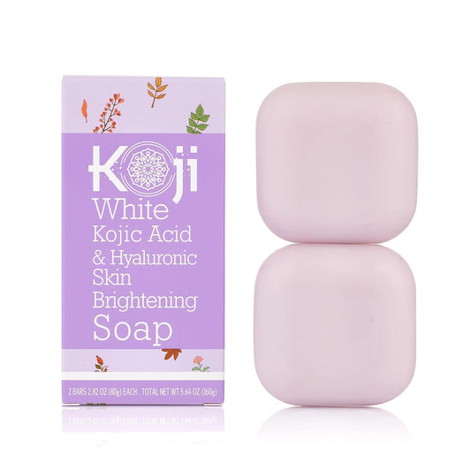 Koji White Kojic Acid & Hyaluronic Acid Brightening Soap | Savon Eclaircissant Unifiant Anti Taches