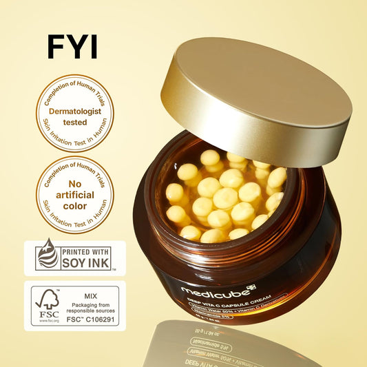 MEDICUBE Deep Vita C Capsule Cream | Crème Eclat Concentrée Anti Tache Unifiant