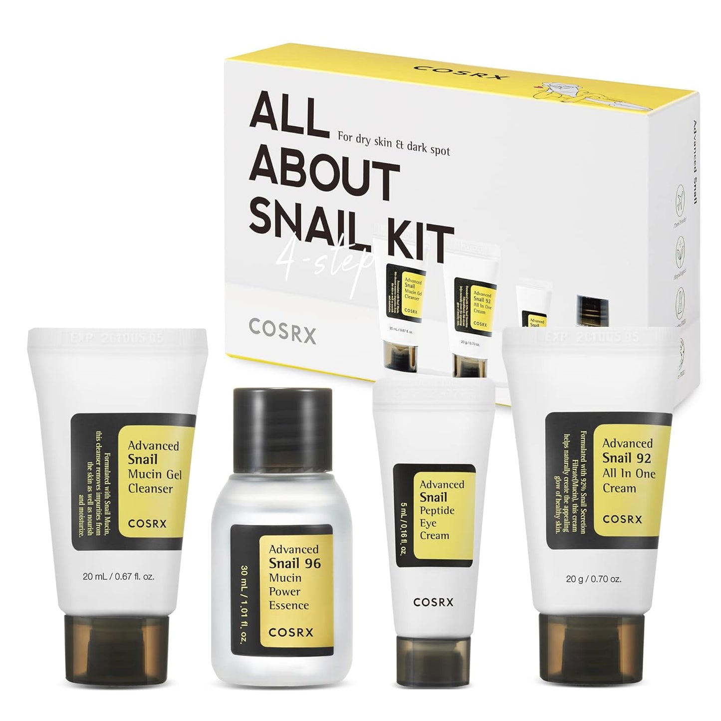 COSRX All About Snail Kit | Kit Best Seller Mucine Escargot Régénérante Apaisante