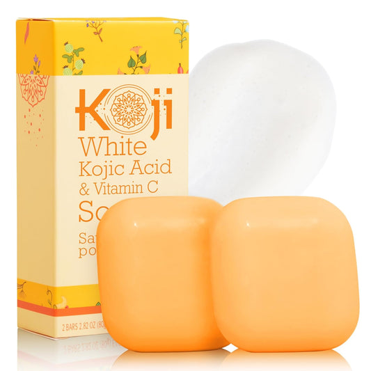 Koji White Kojic Acid & Vitamin C Skin Brightening Soap | Savon Eclaircissant Unifiant Anti Taches