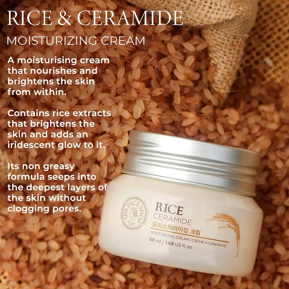 THE FACE SHOP Rice & Ceramide Moisturizing Cream | Crème Nourrissante & Protectrice