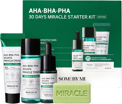 SOME BY MI	AHA, BHA, PHA 30 Days Miracle Starter Set | Kit Routine  Complète Peau Nette