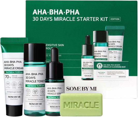 SOME BY MI	AHA, BHA, PHA 30 Days Miracle Starter Set | Kit Routine  Complète Peau Nette