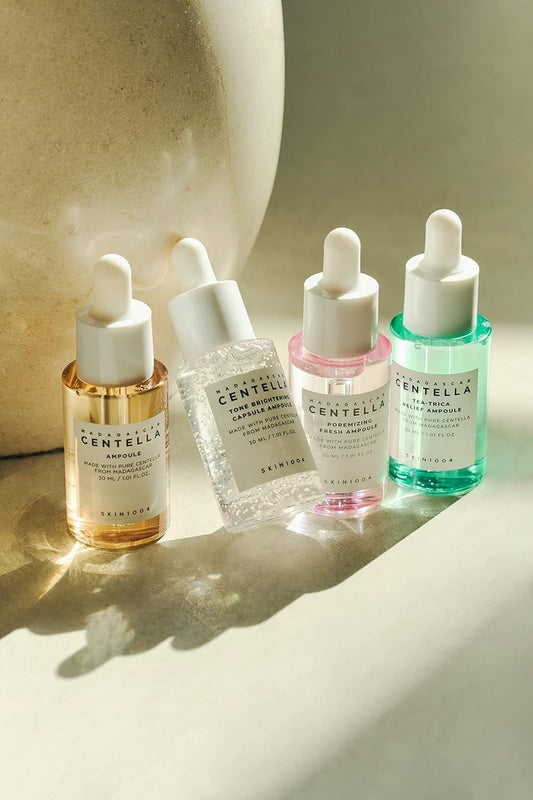 SKINN 1004 Madagascar Centella Ampoule Kit | Coffret Soin Ciblés Réparation, Hydratation, Purification, Protection