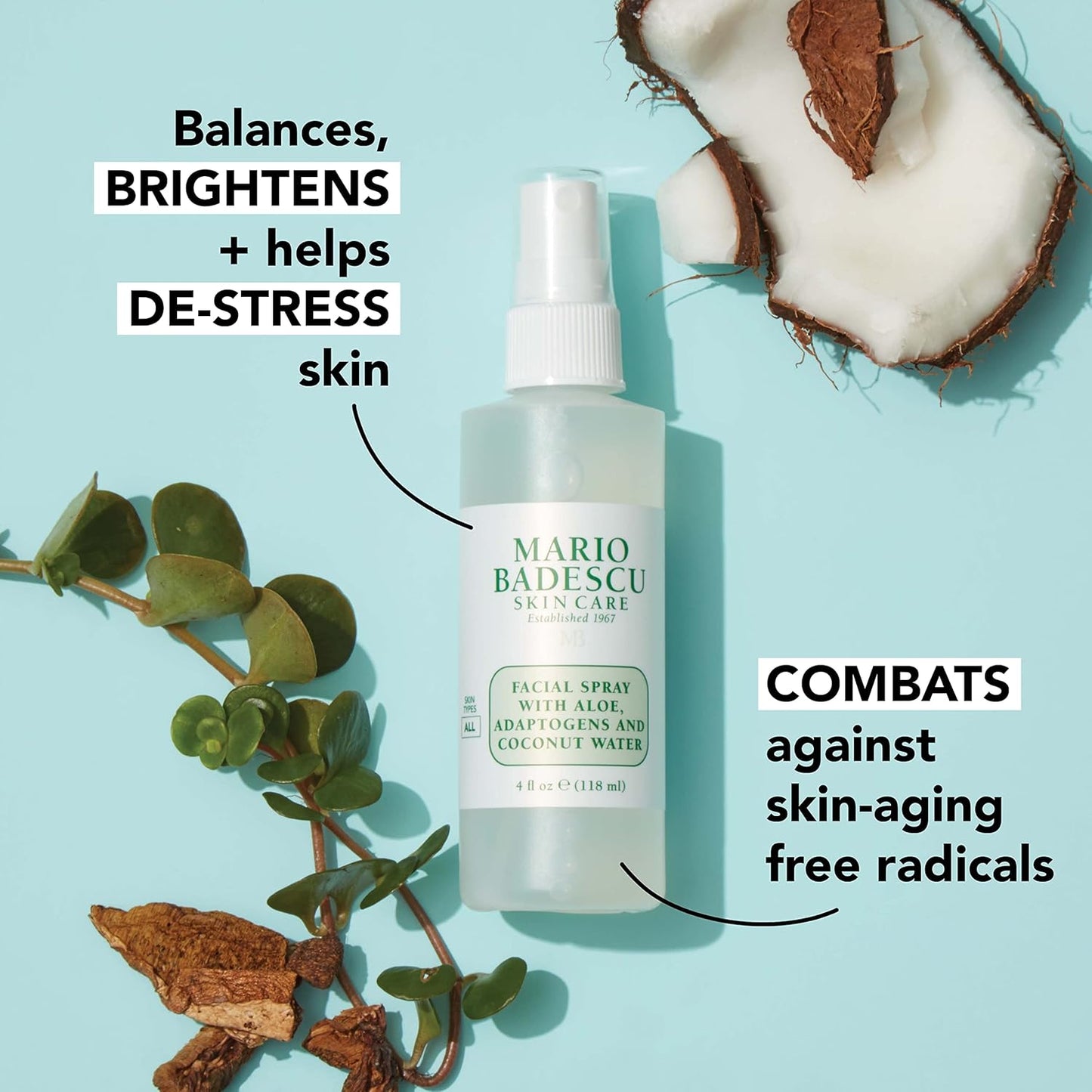 MARIO BADESCU Spray visage à l'aloe vera, Adaptogene et Eau de coco