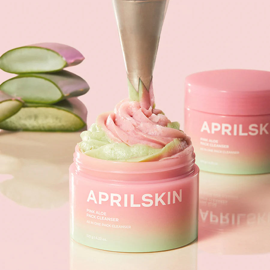 APRILSKIN Pink Aloe Pack Cleanser | Nettoyant Coréen 4-en-1 Apaisant Nettoyant Exfoliant Hydratant KBeauty Trend