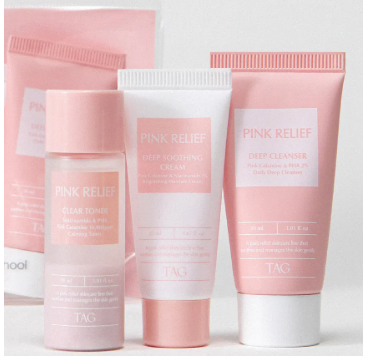 Too Cool For School Pink Relief Starter Kit | Coffret Complet Apaisant Hydratant Nourrissant