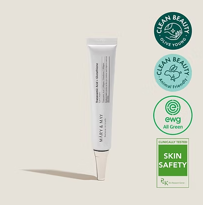 Mary&May Tranexamic Acid + Glutathione Eye Cream & Mini | Crème Contour des yeux Illuminante Hydratante Intense