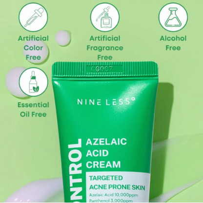 NINELESS  A-Control Azelaic Acid Cream | Crème Anti-Imperfections Rougeurs Boutons & Taches