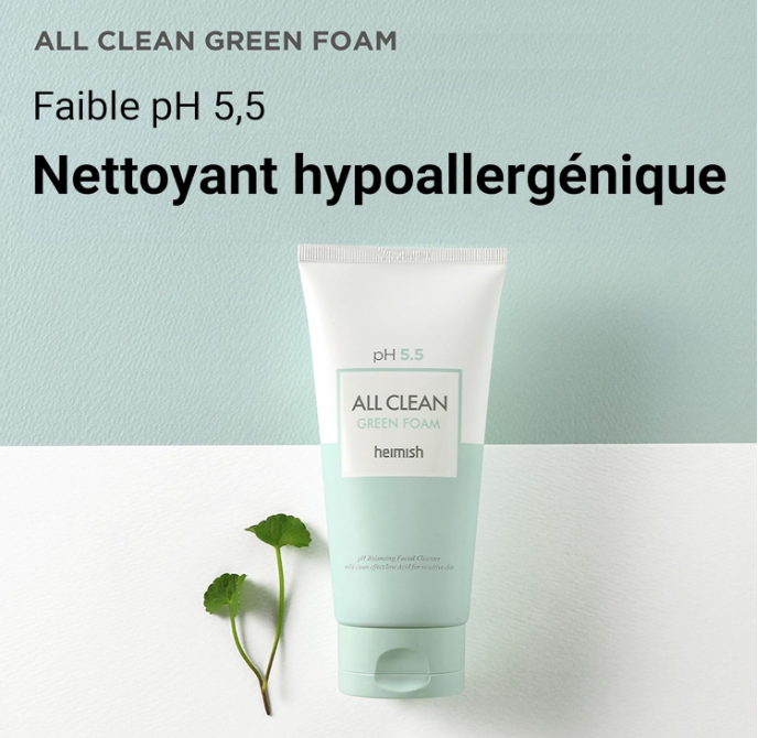 Heimish All Clean Green Foam | Gel Moussant Nettoyant PH doux Anti Sébum