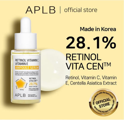 APLB Retinol Vitamin C Vitamin E Ampoule Serum  | Sérum Antioxydant & Raffermissant