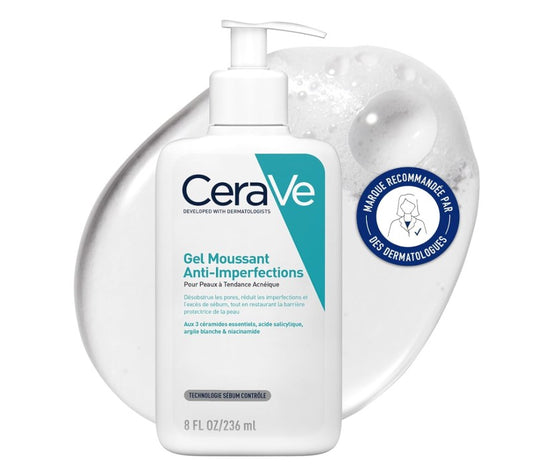 CERAVE Gel Moussant Anti-Imperfections Sans Parfum | Purifiant & Rééquilibrant