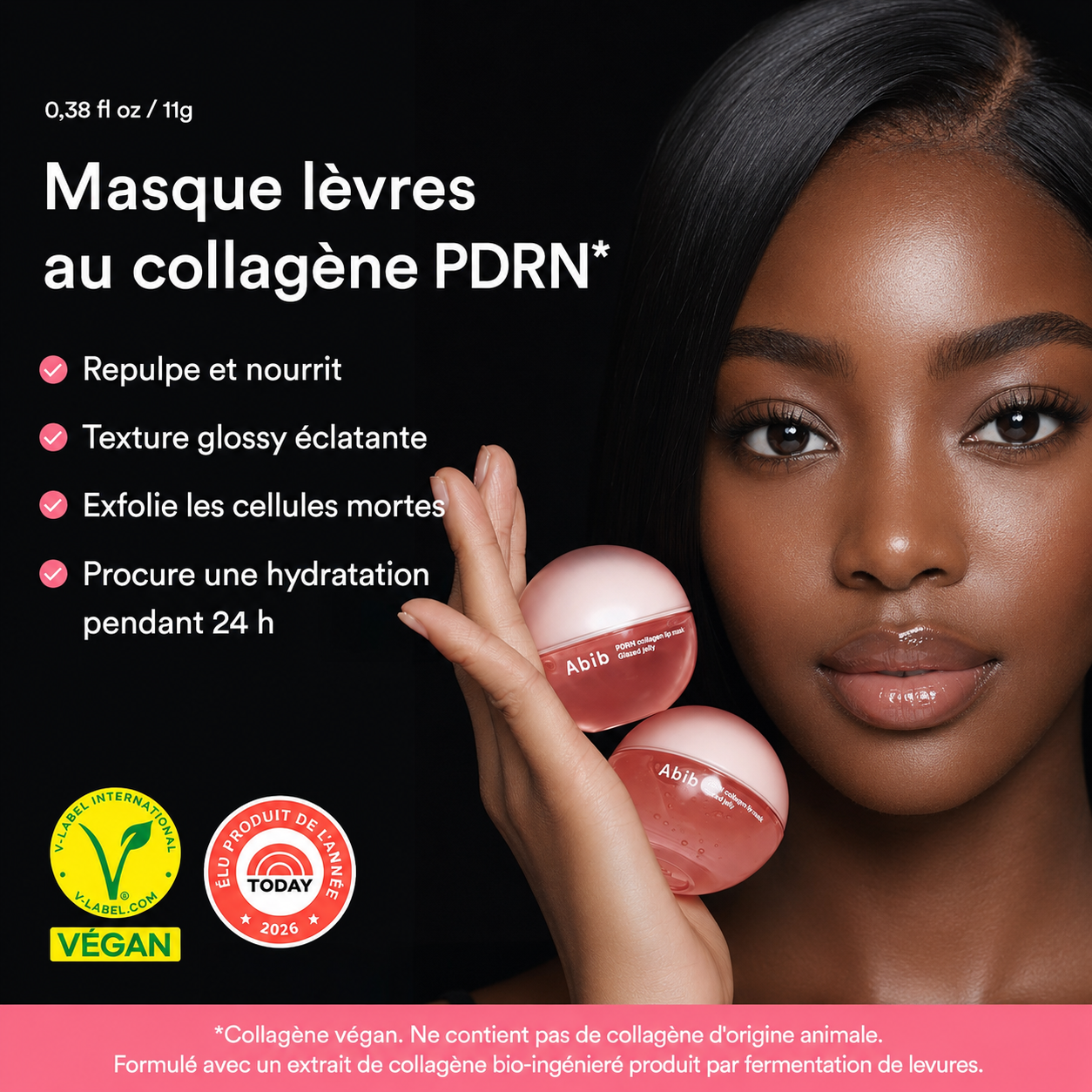 ABIB PDRN Collagen Lip Mask Glazed Jelly | MasqueLèvres Nourrissant Repulpant #1 Corée