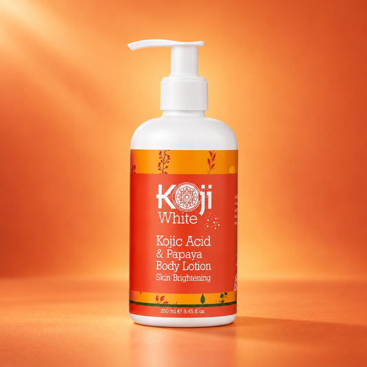 KOJI WHITE Kojic Acid & Papaya Skin Brightening Body Lotion  | Creme Eclaircissante Unifiant Anti Taches