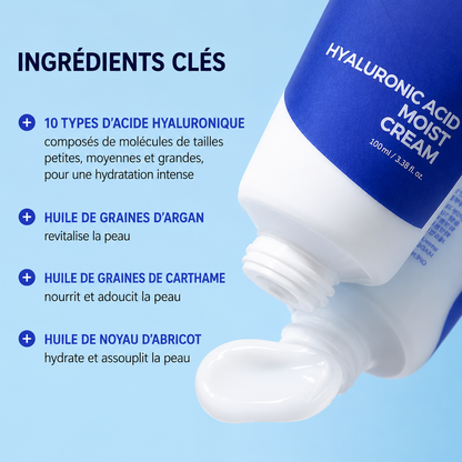 Isntree Hyaluronic Acid Moist Cream | Crème Riche Acide Hyaluronique Hydratation Intense & Apaisante